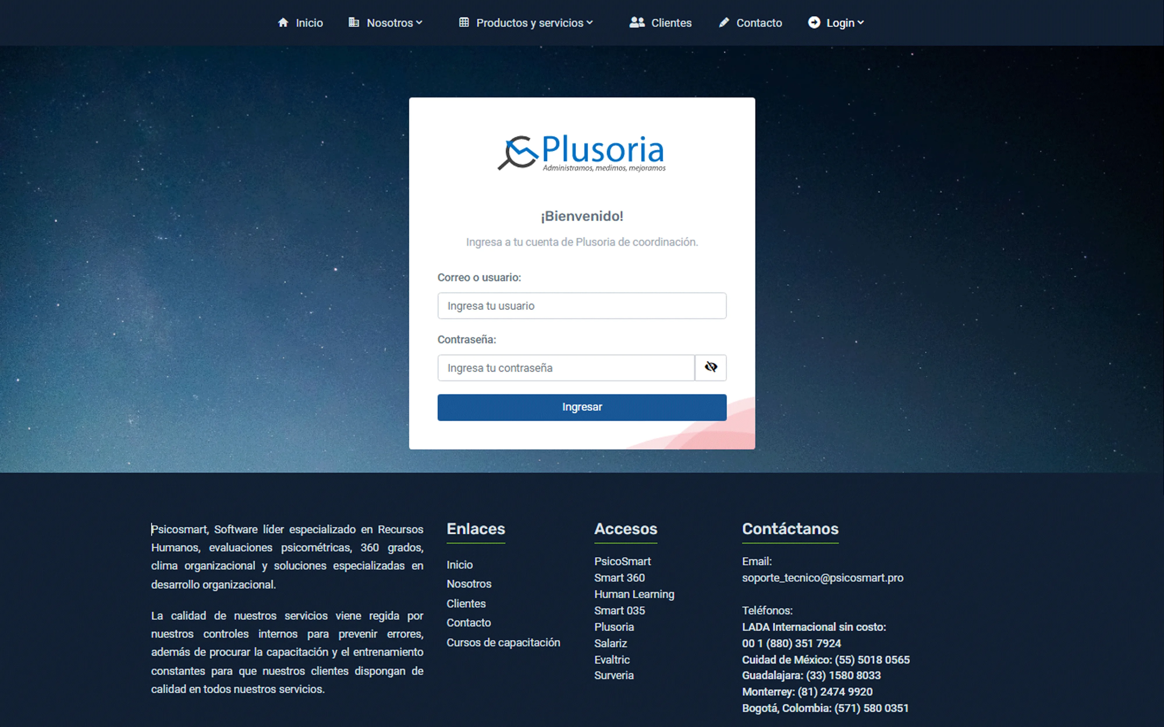 accesos usuarios Plusoria