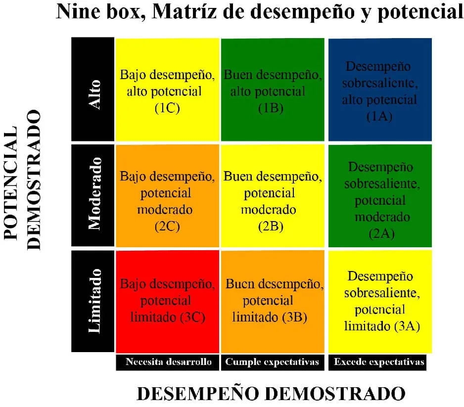 nine box, matriz de evaluaciones laboral potencial